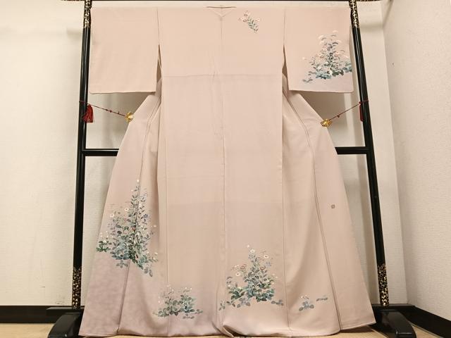 平和屋着物●訪問着 友禅 作家物 枝花文 暈し染め 正絹 逸品 AABE0754ph