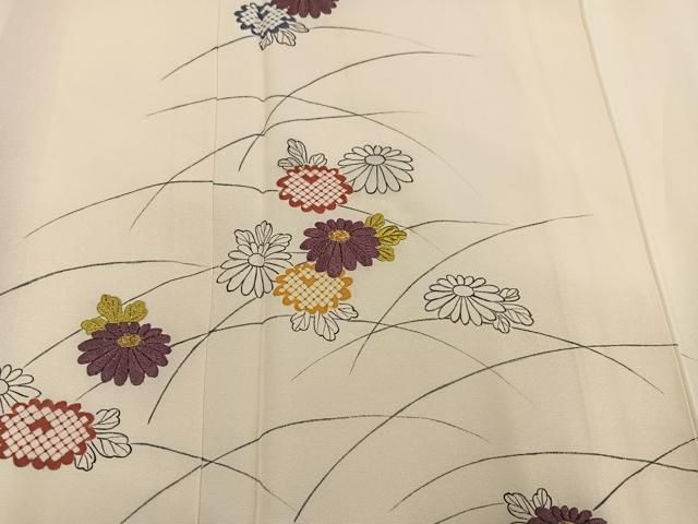 平和屋着物●訪問着 刺繍 舞花文 金糸 正絹 逸品 AABE0800ph