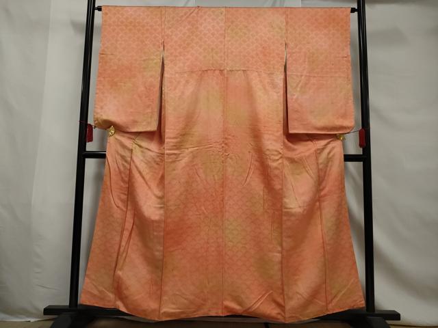 平和屋着物■上質な小紋 花青海波地紋 暈し染め 正絹 逸品 AABE0869gw