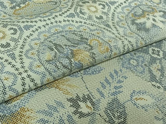 平和屋着物▽上質な紬 単衣 花鳥文 正絹 逸品 AABE1162jh