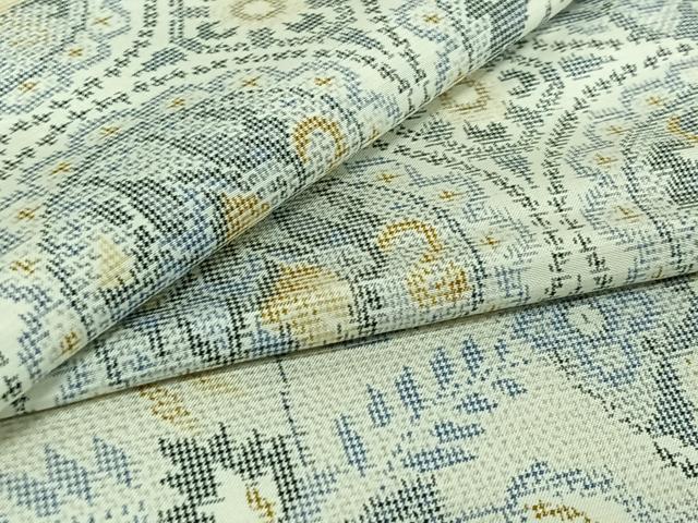 平和屋着物▽上質な紬　単衣　花鳥文　正絹　逸品　AABE1162jh 平和屋着物▽上質な紬 単衣 女郎花色 正絹 逸品 AABI2167jhの通販 by