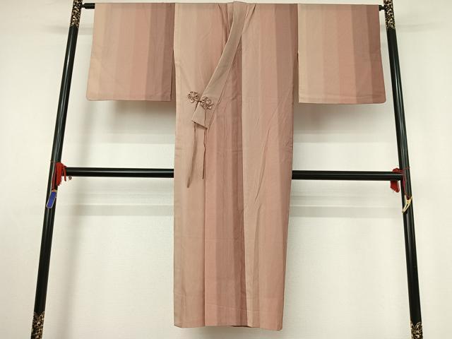 平和屋着物▽道中着 スリーシーズン 春夏秋 塵除け 縞 暈し染め 正絹 逸品 AABE1171jh
