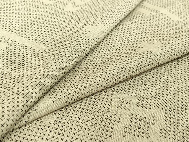 平和屋着物▽上質な紬 単衣 流水松皮菱文 正絹 逸品