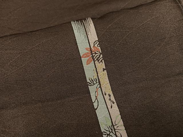 平和屋着物●上質な小紋 草花文 正絹 逸品 AABE1221ph