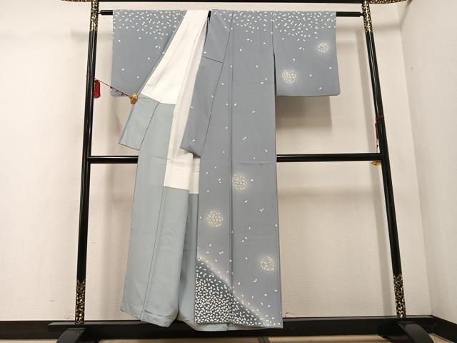 平和屋着物●訪問着 舞桜文 暈し染め 金銀彩 正絹 逸品 AABE1223ph