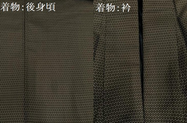 平和屋着物●男性 お召 アンサンブル 亀甲柄 正絹 逸品 AABE1233ph