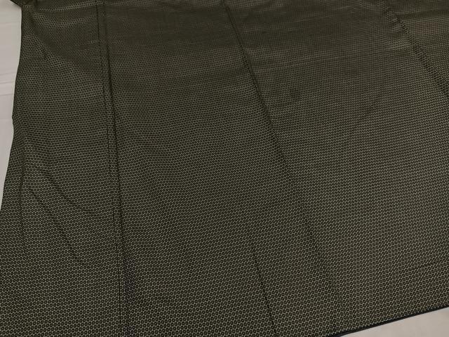 平和屋着物●男性 お召 アンサンブル 亀甲柄 正絹 逸品 AABE1233ph