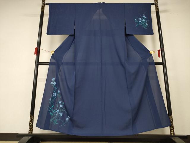 平和屋着物*夏物 訪問着 絽 手描き 草花文 正絹 逸品 AABE1295jd