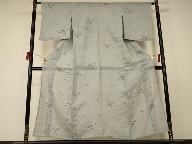 平和屋着物*夏物 本場小千谷ちぢみ 草花文 麻 逸品 AABL9377cs