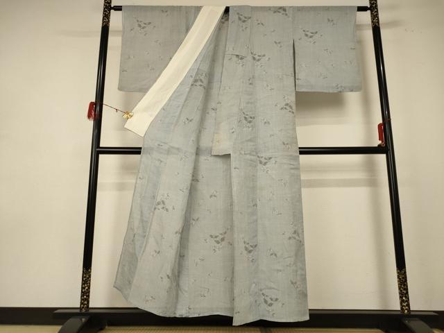 平和屋着物*夏物 本場小千谷ちぢみ 草花文 麻 逸品 AABL9377cs