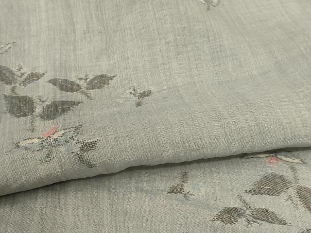 平和屋着物*夏物 本場小千谷ちぢみ 草花文 麻 逸品 AABL9377cs