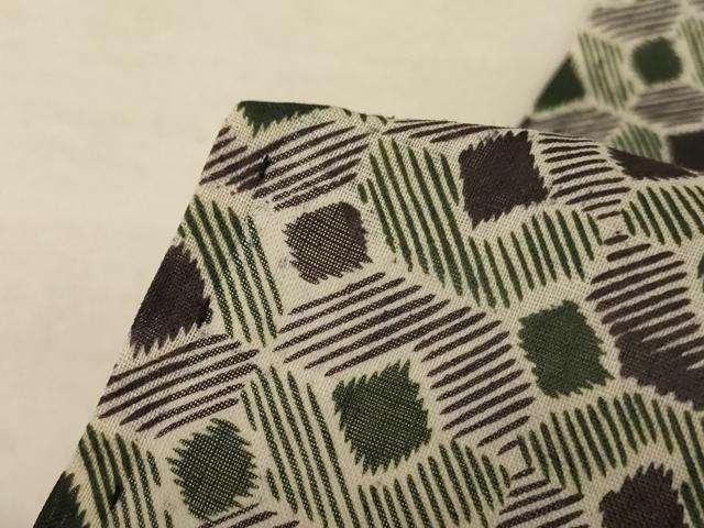 平和屋着物*夏物 本場小千谷ちぢみ 幾何学文様 麻 逸品 AABE1314jd