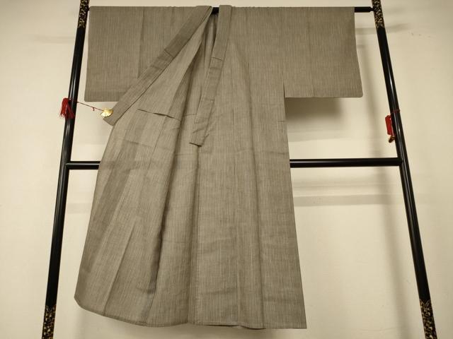 平和屋着物*夏物 男性 紗紬 縞 正絹 逸品 AABE1316jd