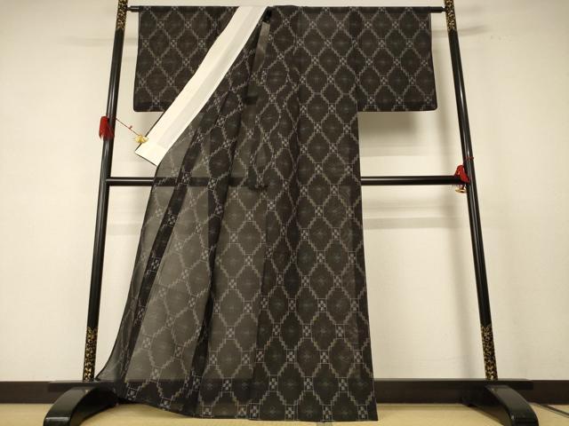 平和屋着物*夏物 本場琉球絣 夏琉球 菱文 正絹 逸品 AABE1339jd