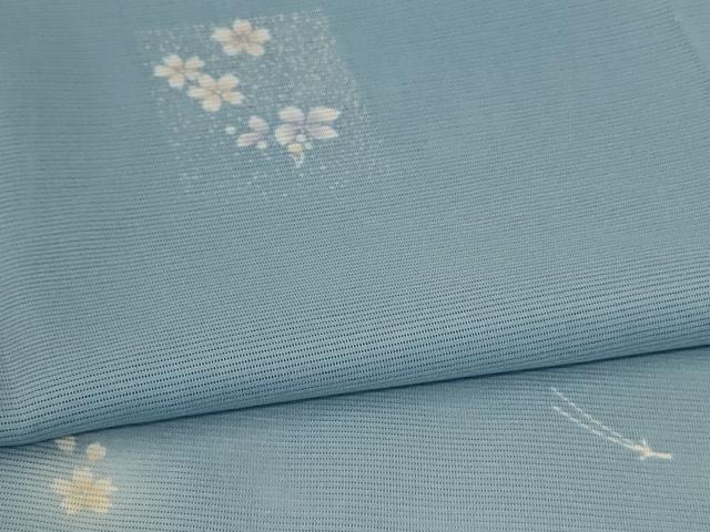 平和屋着物*夏物 小紋 絽 草花文 暈し染め やまと誂製 洗える着物 AABE1351jd
