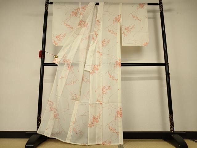 平和屋着物*夏物 小紋 絽 花鼓文 洗える着物 AABE1357jd