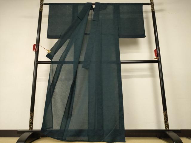 平和屋着物*夏物 色無地 舞葉紋紗 百入茶色 洗える着物 AABE1392jd