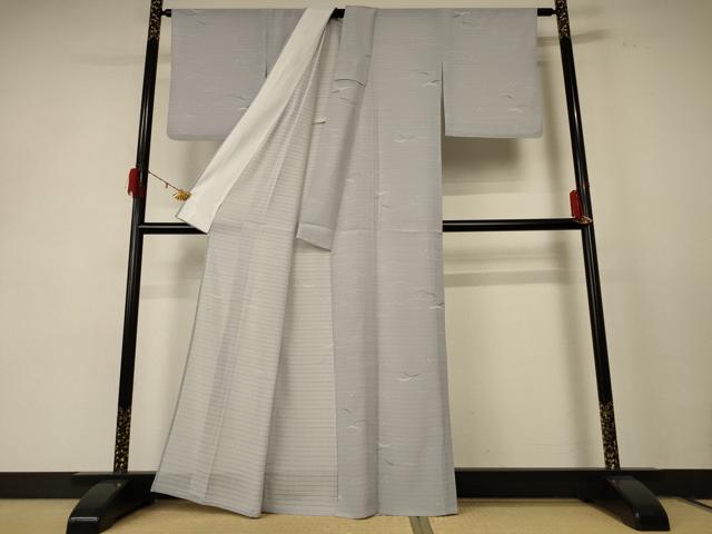 平和屋着物*夏物 小紋 絽 芝文 洗える着物 AABE1397jd