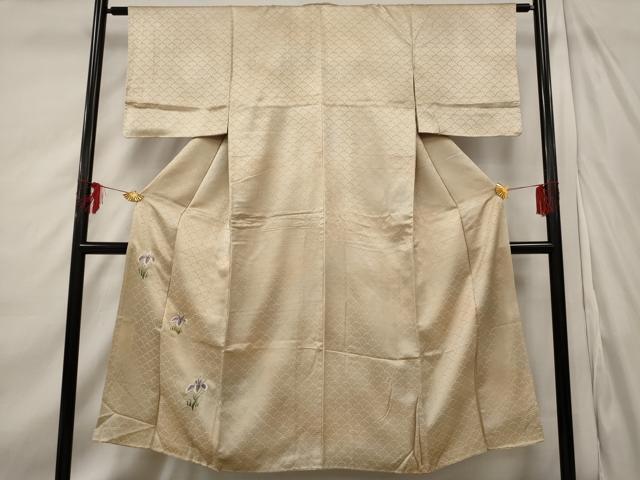 平和屋着物■色留訪問着 駒刺繍 杜若 暈し染め 金糸 正絹 逸品 AABE1458st
