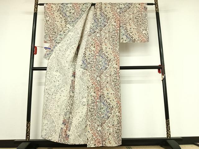 平和屋着物▽上質な小紋 単衣 辻が花 正絹 逸品 AABE1594jh