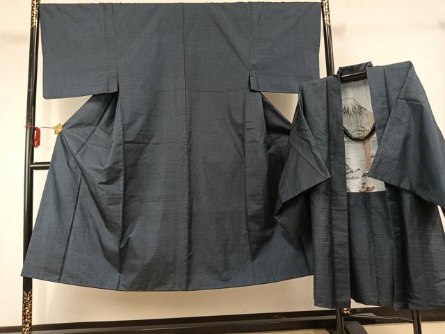 平和屋着物●男性 本場大島紬 アンサンブル 100亀甲 総詰め 正絹 逸品 AABE1672fy
