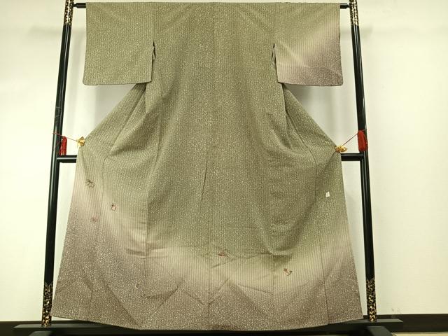 平和屋着物●訪問着 総刺繍 宝尽くし文様 暈し染め 金彩 正絹 逸品 AABE1764fy