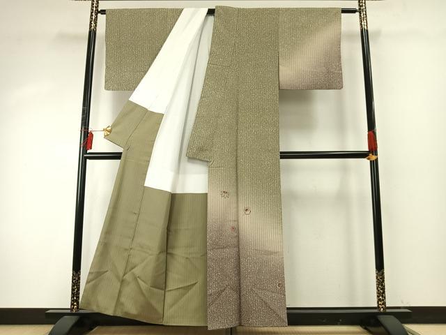 平和屋着物●訪問着 総刺繍 宝尽くし文様 暈し染め 金彩 正絹 逸品 AABE1764fy