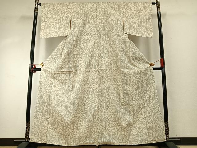 平和屋着物●本場大島紬 白大島 カタス9マルキ 竹文 正絹 逸品 AABE1779fy