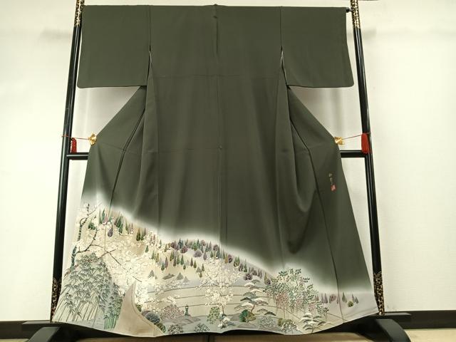 平和屋着物●川野栖山 訪問着 西芳寺 暈し染め 正絹 逸品 AABE1818fy