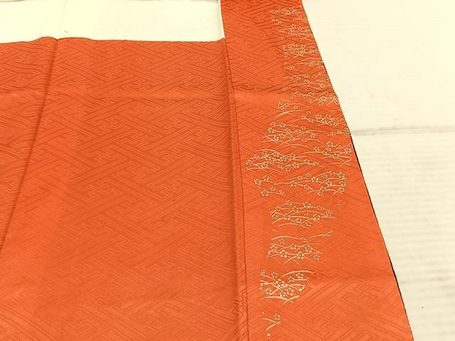 平和屋着物●豪華振袖 型染め 束ね熨斗花文 黒地 正絹 逸品 AABE1890fy