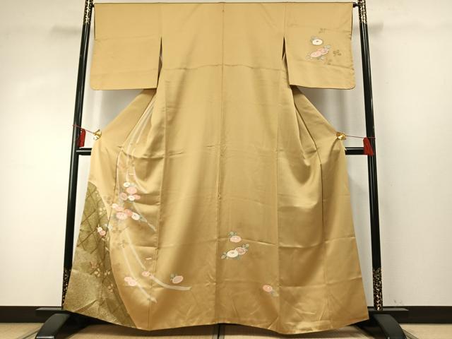平和屋着物●訪問着 草花文 金彩 正絹 逸品 AABE1897fy