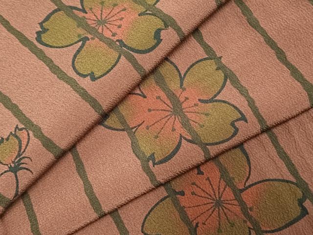 平和屋着物○撫松庵 小紋 舞花文 洗える着物 未使用 AABE1910fy