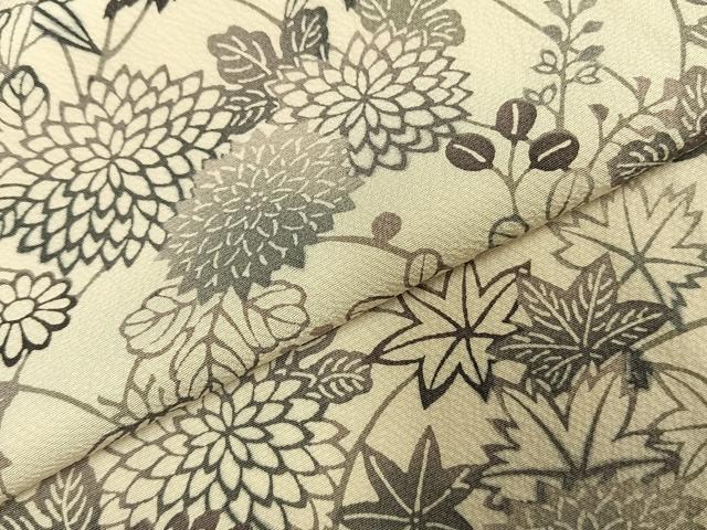 平和屋着物●訪問着 型染め 草花文 正絹 逸品 AABE1927fy