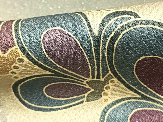 平和屋着物●訪問着 舞花文 暈し染め 銀通し地 正絹 逸品 AABE1932fy