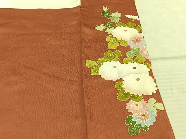 平和屋着物●豪華色留袖 友禅 作家物 刺繍 草花文 金糸 金彩 正絹 逸品 AABE1953fy