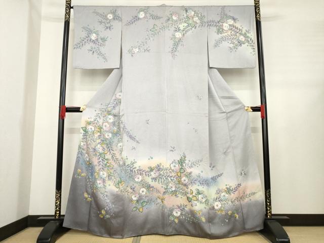 平和屋着物●訪問着 絞り 辻が花 舞花文 暈し染め 金彩 正絹 逸品 AABE2020ck