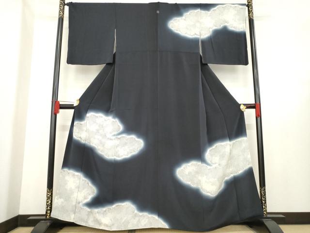 平和屋着物●訪問着 雲重ね文 暈し染め 鬼しぼ縮緬 正絹 逸品 AABE2029ck