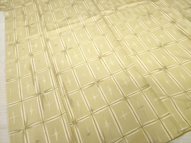 平和屋着物●上質な小紋 格子 正絹 逸品 AABE2034ck