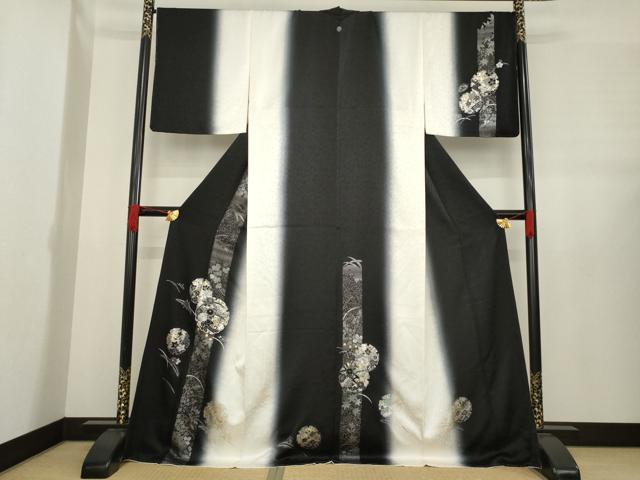 平和屋着物●訪問着 駒刺繍 雪輪花文 暈し染め 金銀彩 ロング丈 正絹 逸品 AABE2040ck