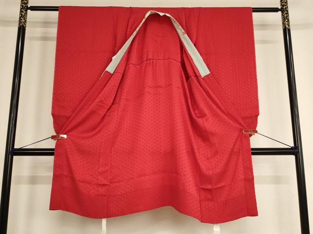 平和屋着物∵子供 女の子 長襦袢 無双仕立て 麻の葉地紋 赤色 逸品 AABE2400ja