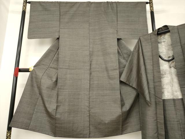 平和屋着物●男性 本場大島紬 アンサンブル 格子 正絹 逸品 AABE2442ck