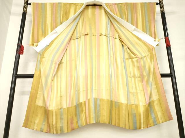 平和屋着物●長襦袢 無双仕立て 間道 正絹 逸品 AABE2464ck