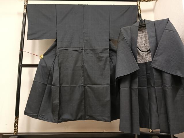 平和屋着物●男性 本場大島紬 アンサンブル 100亀甲 総詰め 正絹 逸品 AABE2532ph