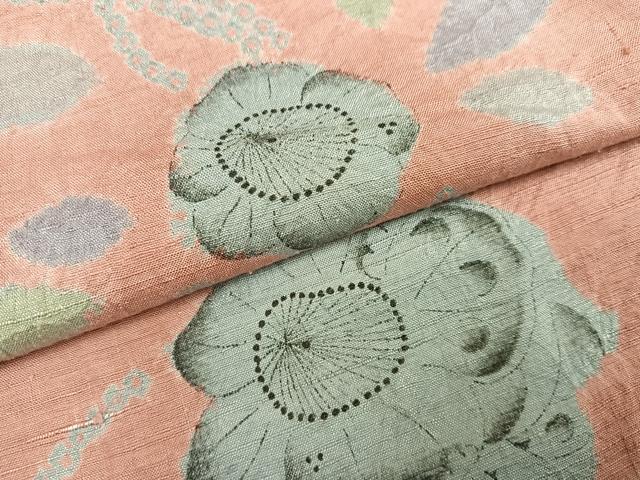 平和屋着物●西洞院辻が花 大脇一心 上質な小紋 紬地 絞り 正絹 逸品 AABE2567ph