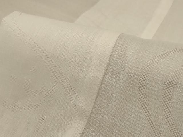 平和屋着物*夏物 長襦袢 立波流水紋紗 白色 麻 逸品 AABE2606jd