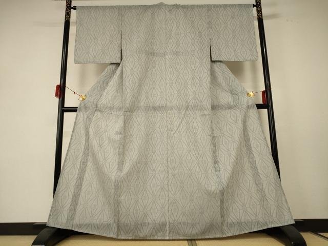 平和屋着物*夏物 小紋 紗 幾何学文様 洗える着物 AABE2621jd