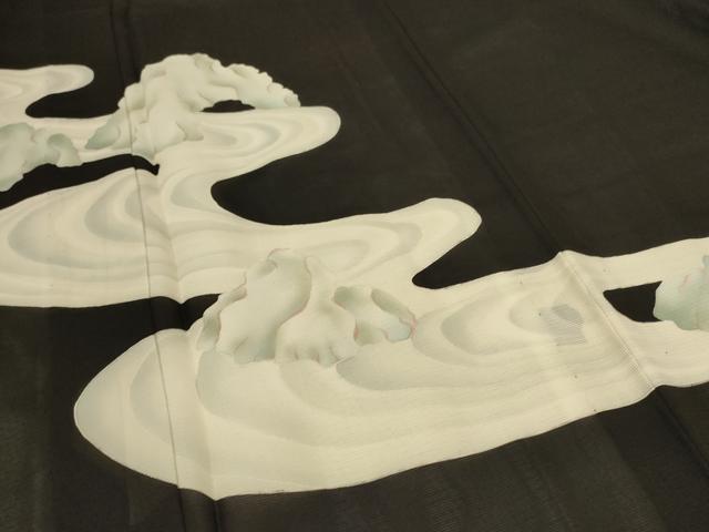 平和屋着物*夏物 黒留袖 絽 流水文 正絹 逸品 AABE2638jd