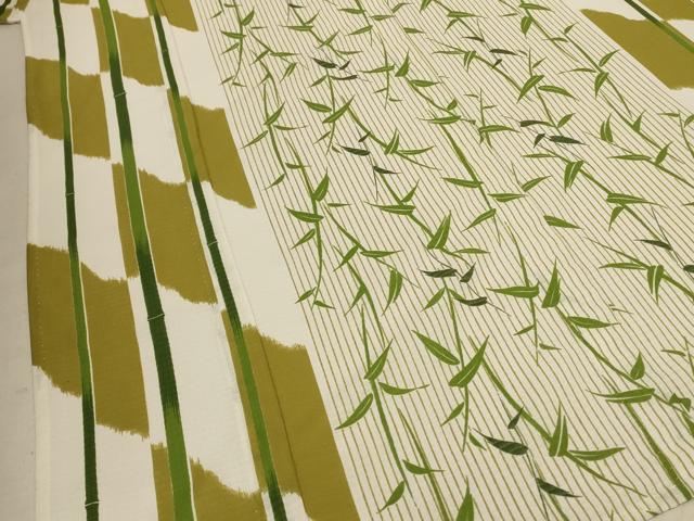 平和屋着物*夏物 小紋 紅梅 笹竹文 洗える着物 AABE2642jd