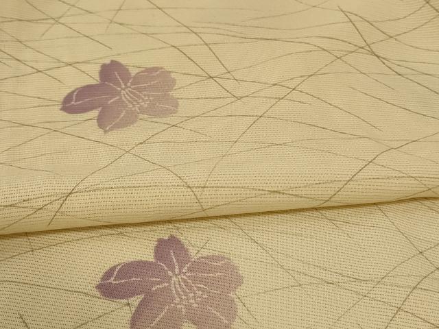 平和屋着物*夏物 小紋 絽 舞花文 正絹 逸品 AABE2654jd