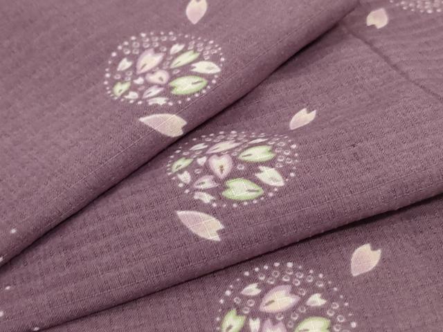 平和屋着物＊夏物　小紋　紗　桜丸文　洗える着物　AABE2659jd 平和屋着物＊夏物 小紋 紗 桜丸文 洗える着物 AABE2659jd